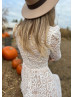 Square Neck Ivory Lace Boho Wedding Dress